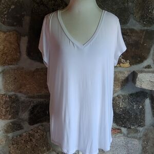 Mix by 41Hawthorn Size XL Top White Short Sleeve V-Neck T Shirt Turmer Essential